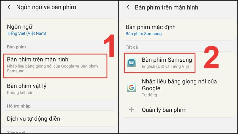 Cài đặt phím tiếng Việt cho điện thoại Samsung