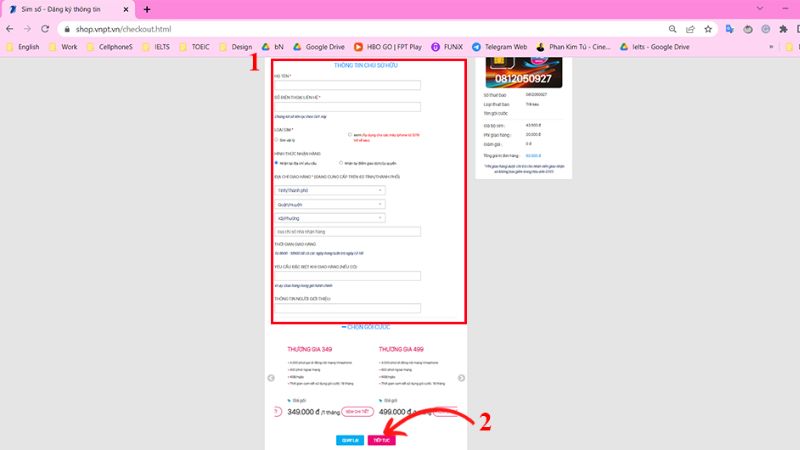 nhập địa chỉ nhận hàng