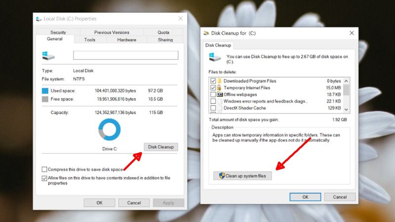 Sử dụng Disk Cleaner Windows 10