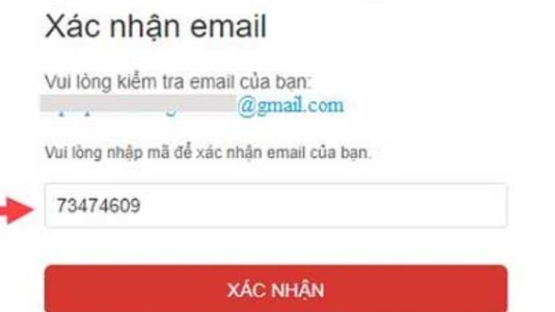 nhập mã xác thực