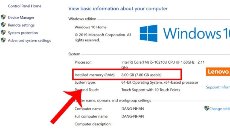 kiểm tra RAM máy tính Win 10