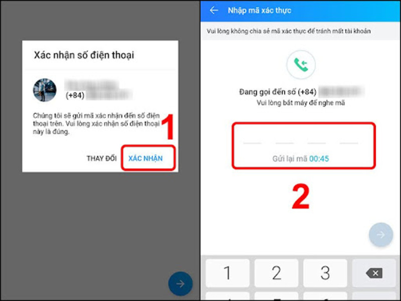 Lấy lại mật khẩu Zalo bằng số điện thoại khác