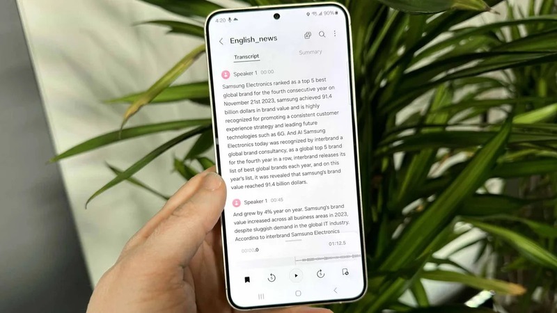 tóm tắt bản ghi trên galaxy S24