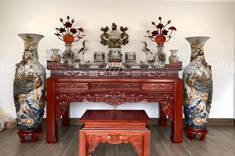 Trang trí bàn thờ tổ tiên ấm cúng