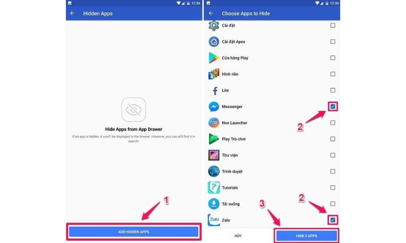 Các bước ẩn ứng dụng bằng Hidden Apps