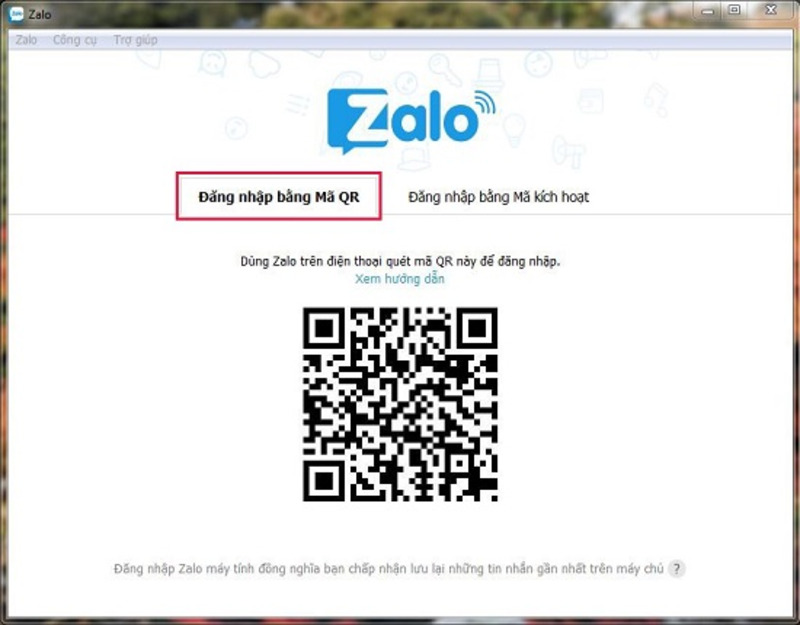 cách đăng nhập Zalo bằng mã QR