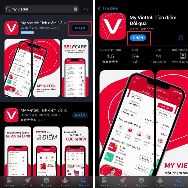 Kiểm tra data bằng ứng dụng My Viettel
