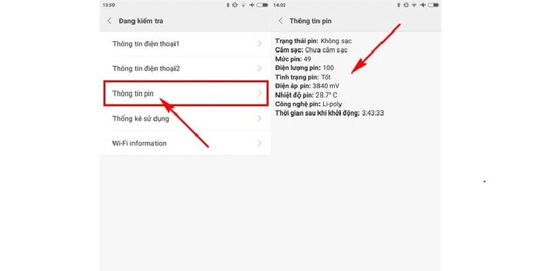 Cách kiểm tra độ chai pin Xiaomi
