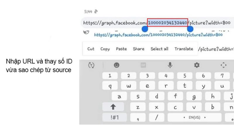 nhập url và thay số id