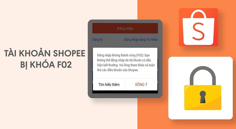Tài khoản Shopee bị khóa do lỗi F02