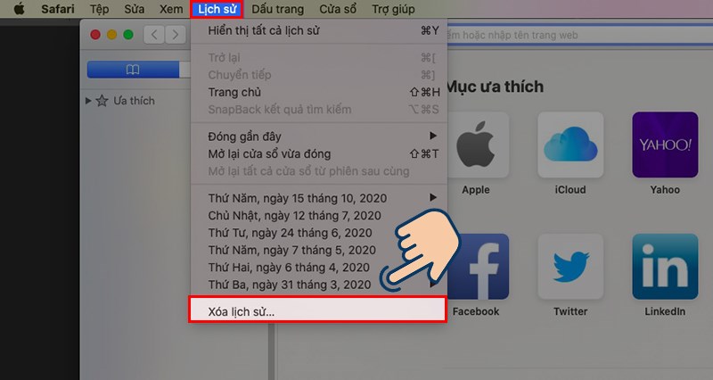 Bạn có thể chọn thời gian muốn xóa lịch sử tìm kiếm