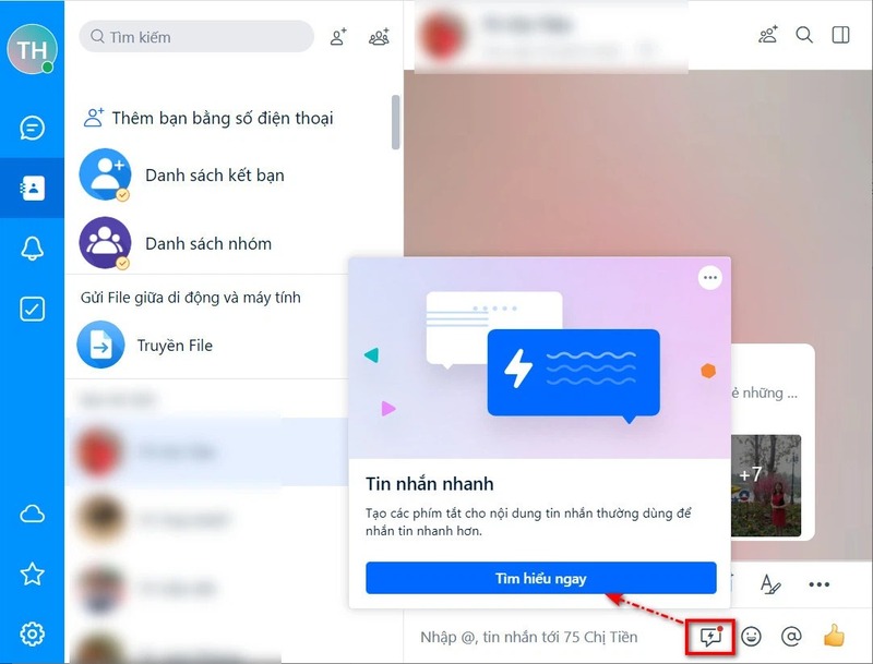 Cài tin nhắn tự động Zalo