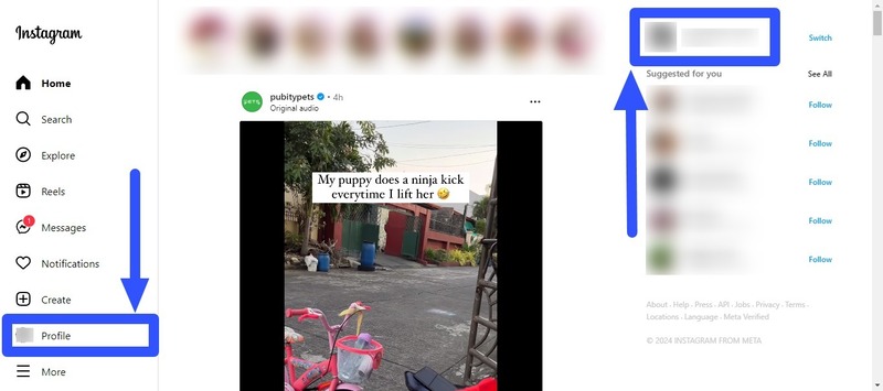 Hướng dẫn đổi tên tài khoản Instagram trên máy tính 
