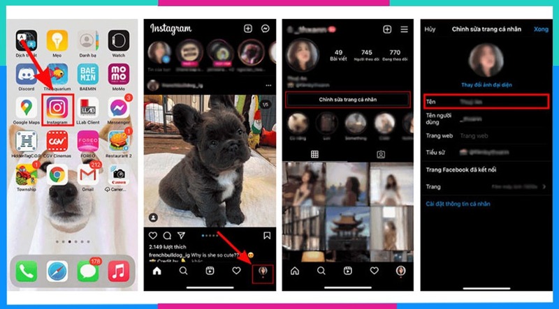 Hướng dẫn đổi tên tài khoản Instagram trên điện thoại