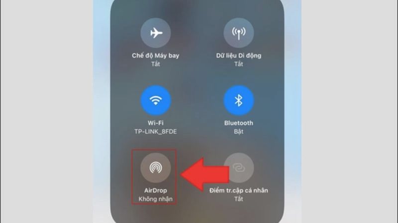 Tắt tiện ích Air Drop