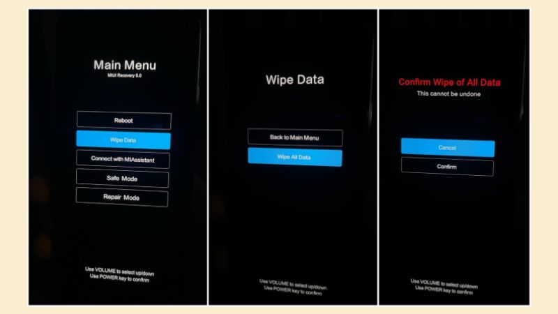 Khôi phục điện thoại Xiaomi bằng chế độ Recovery