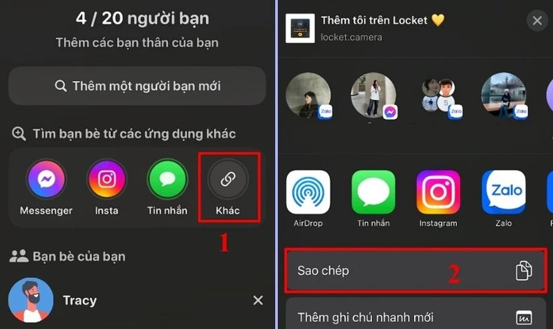 Cách thêm bạn trên Locket