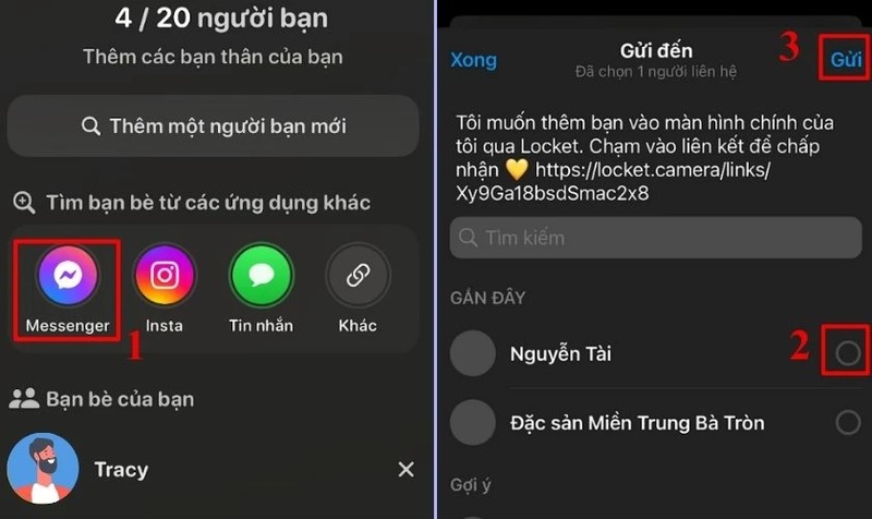 Cách thêm bạn trên Locket