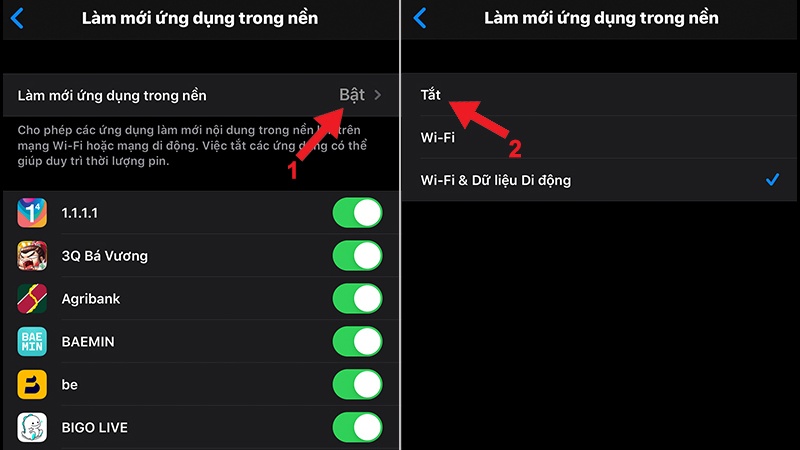 Tắt hết các ứng dụng chạy trong nền 2