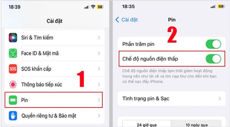 Bật chế độ tiết kiệm pin