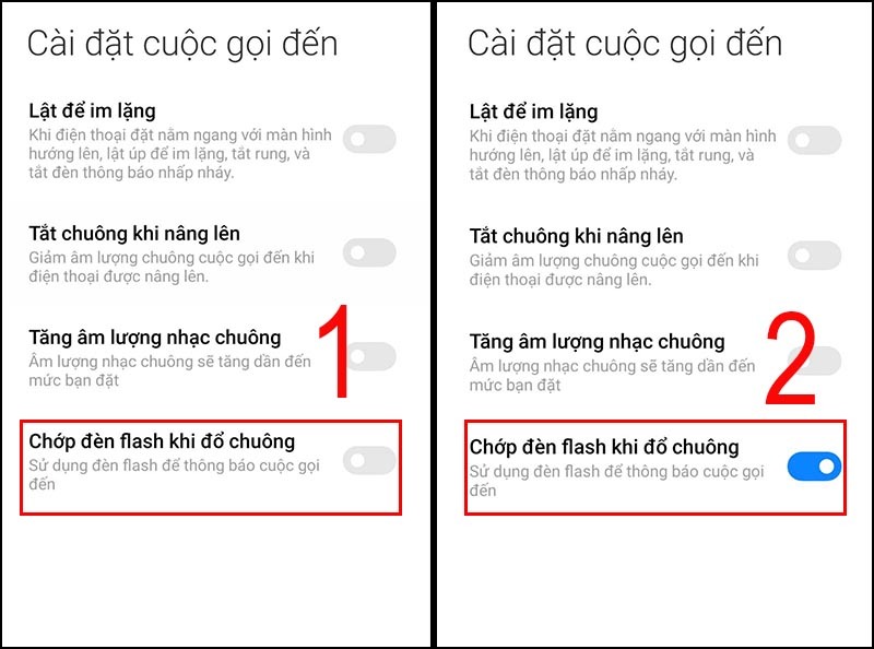 Bật đèn flash khi có điện thoại đến trên Android