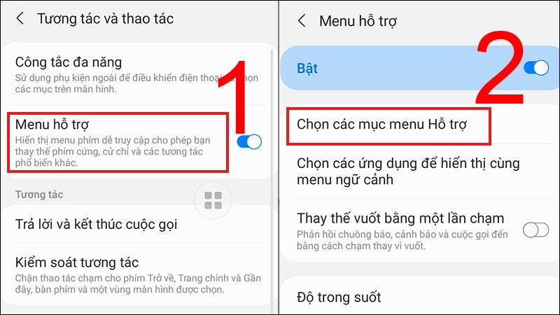 Thiết lập nút Home ảo để sử dụng