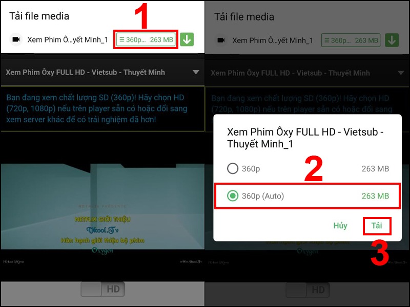 Cách tải phim về điện thoại