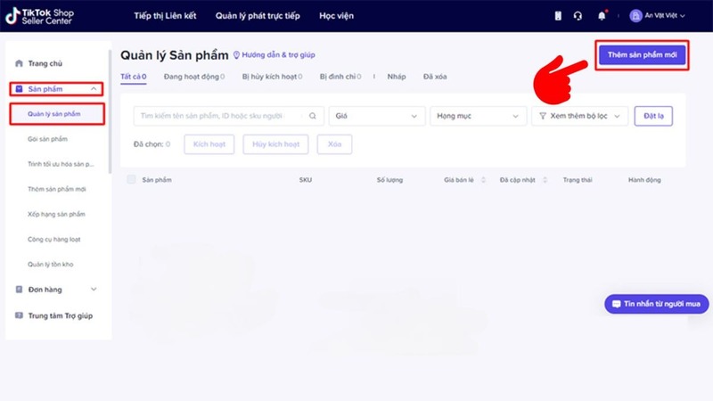 Cách tạo giỏ hàng trên TikTok