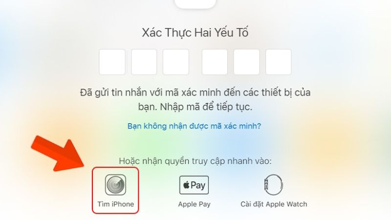 nhấn tìm iphone bị mất