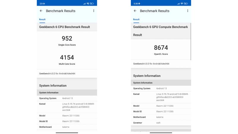 hiệu năng từ phần mềm geekbench 6