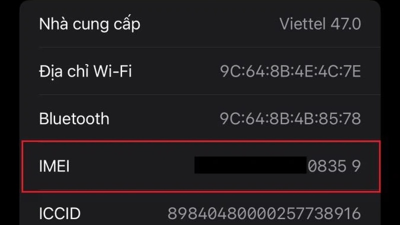 Cách check IMEI trên iPhone và iPad 2