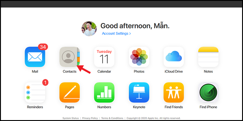 Đăng nhập vào iCloud trên máy tính