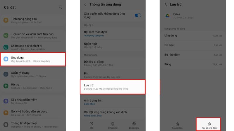 dọn rác điện thoại samsung