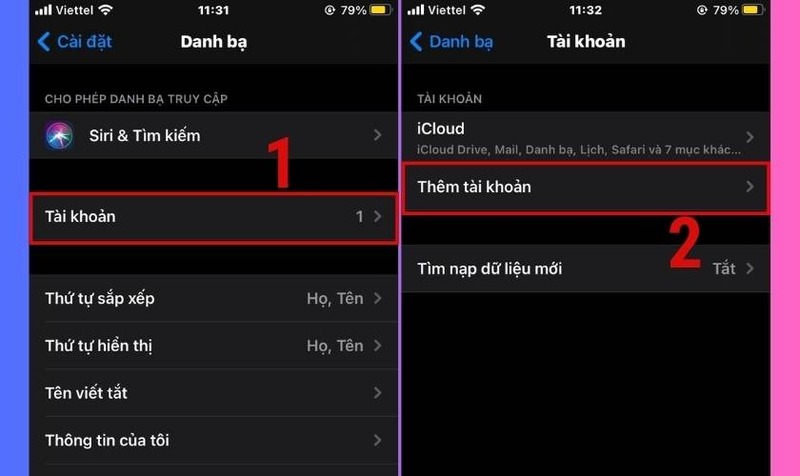 Lấy danh bạ từ gmail về iPhone