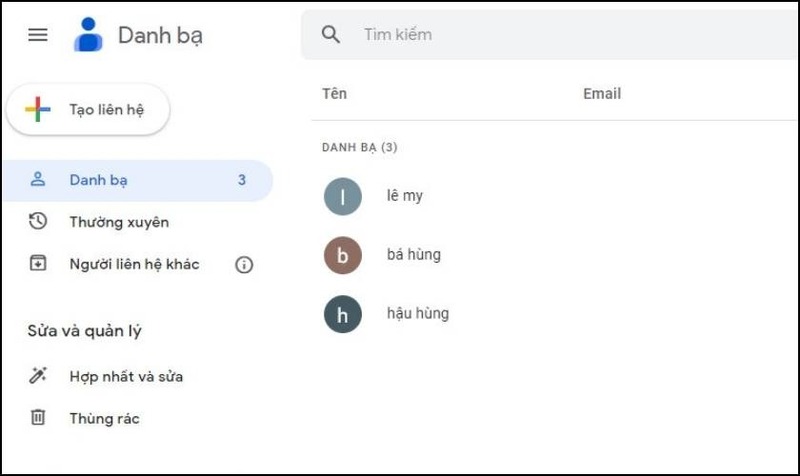 Lấy danh bạ từ gmail về iPhone