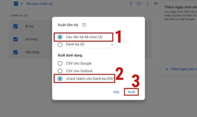 Lấy danh bạ từ gmail về iPhone