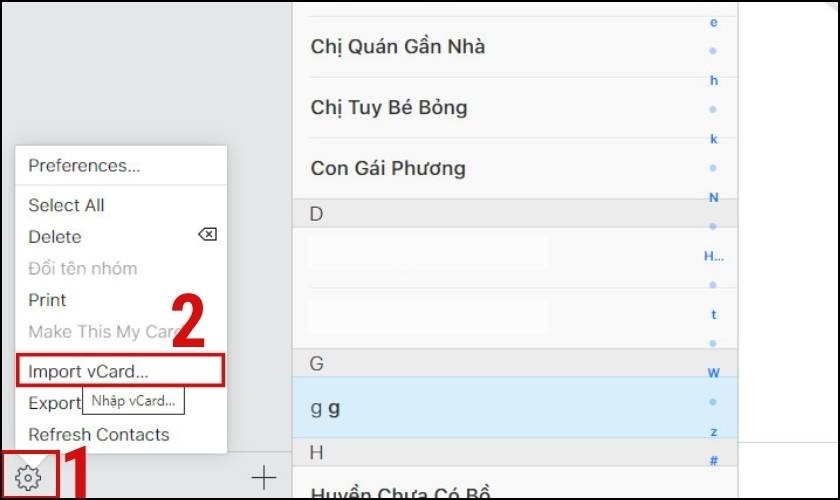 Lấy danh bạ từ gmail về iPhone