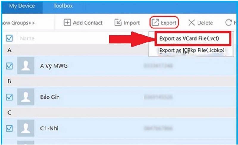 Sao chép danh bạ từ iPhone sang sim