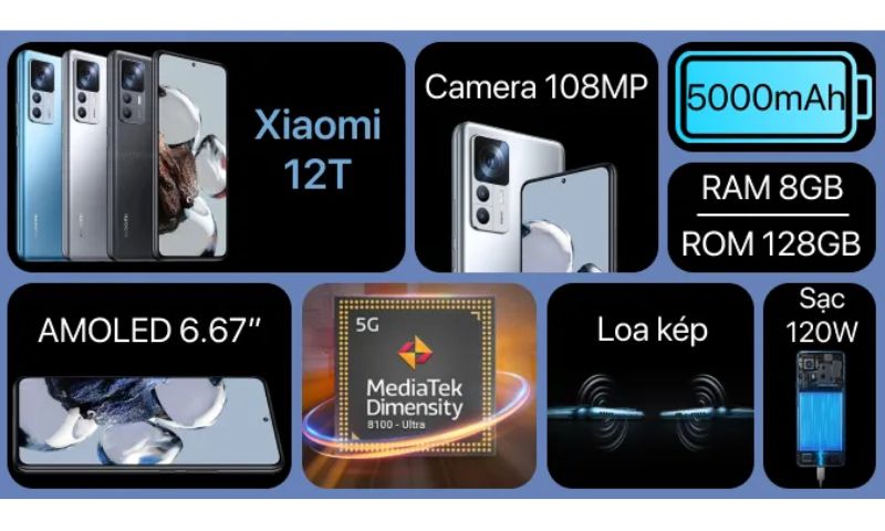 Bên cạnh viên pin trâu, Xiaomi 12T cũng sở hữu nhiều đặc điểm nổi bật khác mà bạn đáng quan tâm
