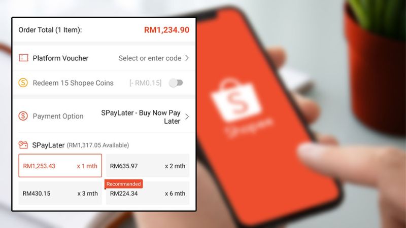 trả góp trên shopee có mất phí không