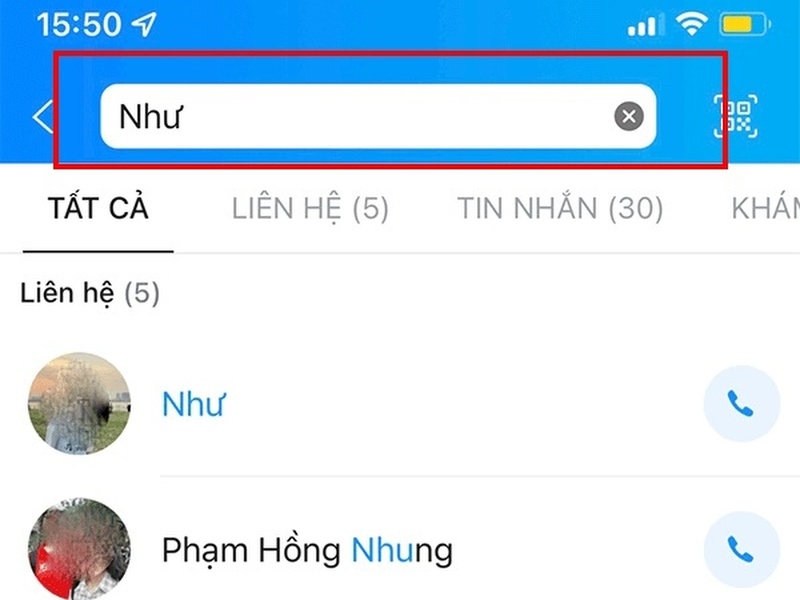 Cách tìm nhóm chat kín trên Zalo bằng cách nhập tên của thành viên trong nhóm 2