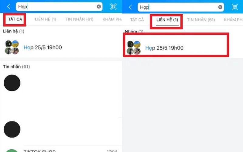 Nhập từ khoá gần đúng của tên nhóm 2