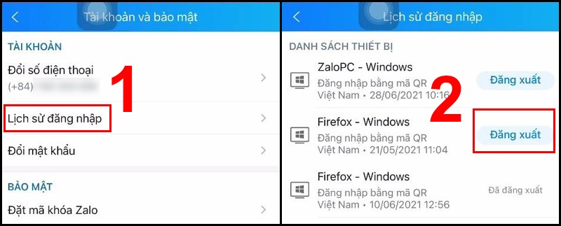 Cách đăng xuất Zalo từ xa