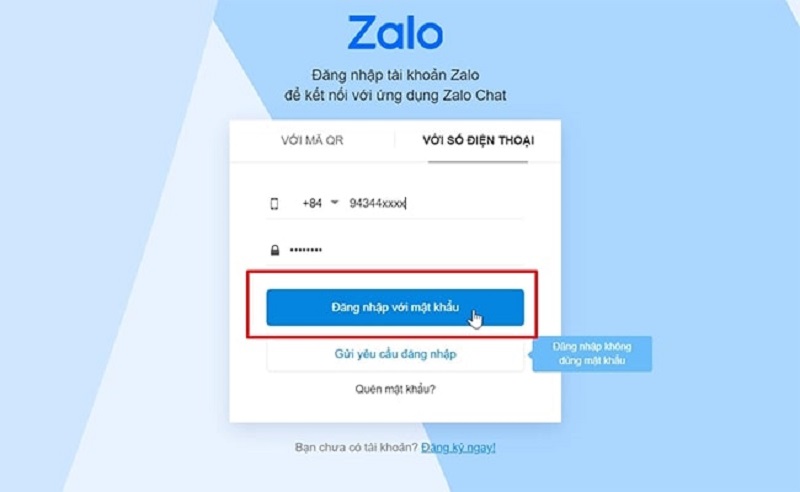 Mật khẩu bị đổi khi tài khoản Zalo bị hack