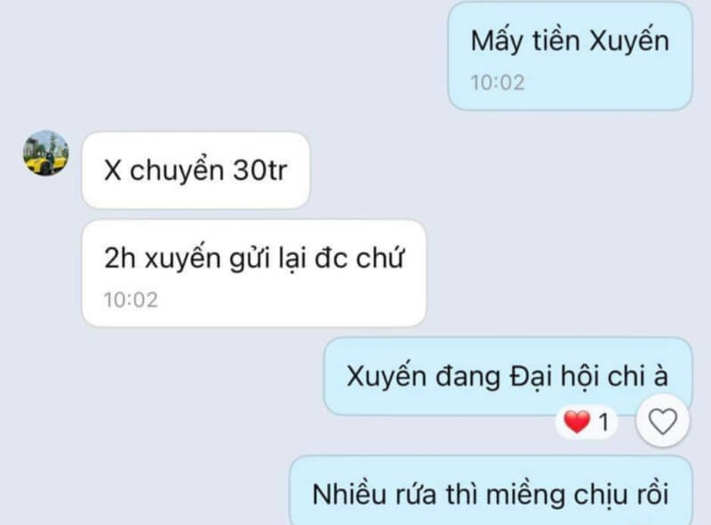 Tin nhắn mượn tiền của người mạo danh