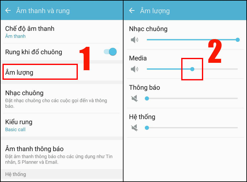 Kiểm tra chế độ âm thanh, xem âm lượng