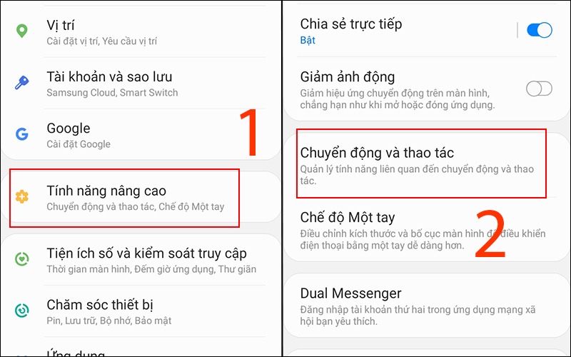 chạm 2 lần mở màn hình samsung