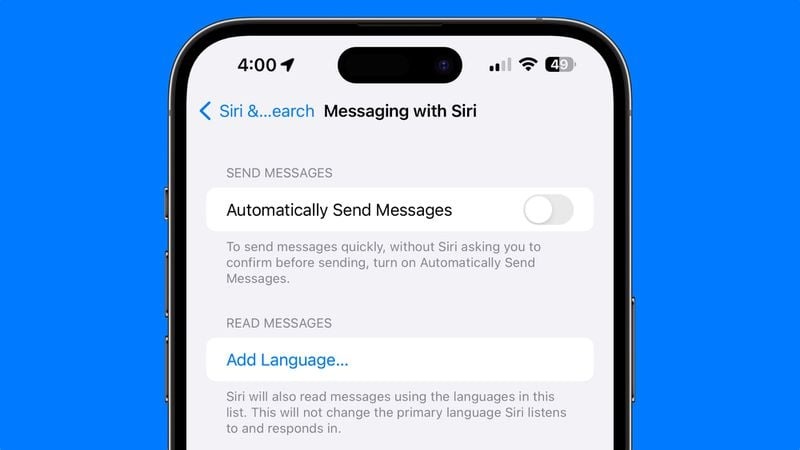 Cập nhật mới cho tính năng nhắn tin bằng Siri:
