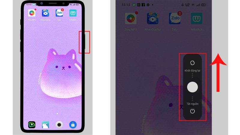 khởi động lại điện thoại oppo