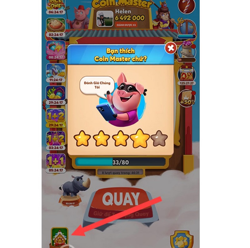 Nhận Spin Coin Master qua các lá bài
